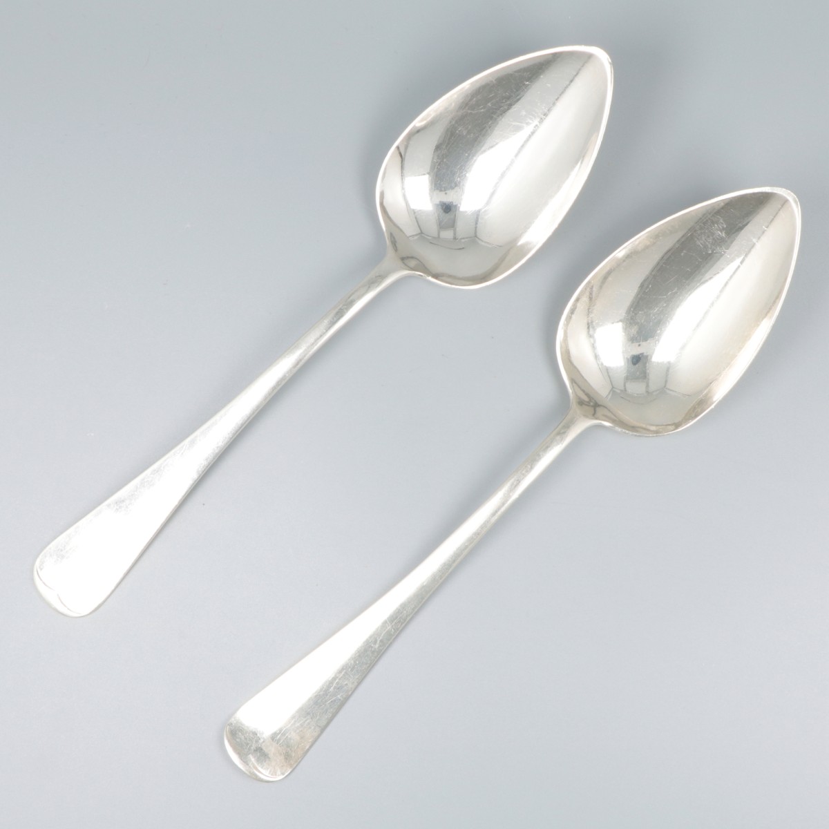 2-delige set groentelepels Haags lofje, zilver.