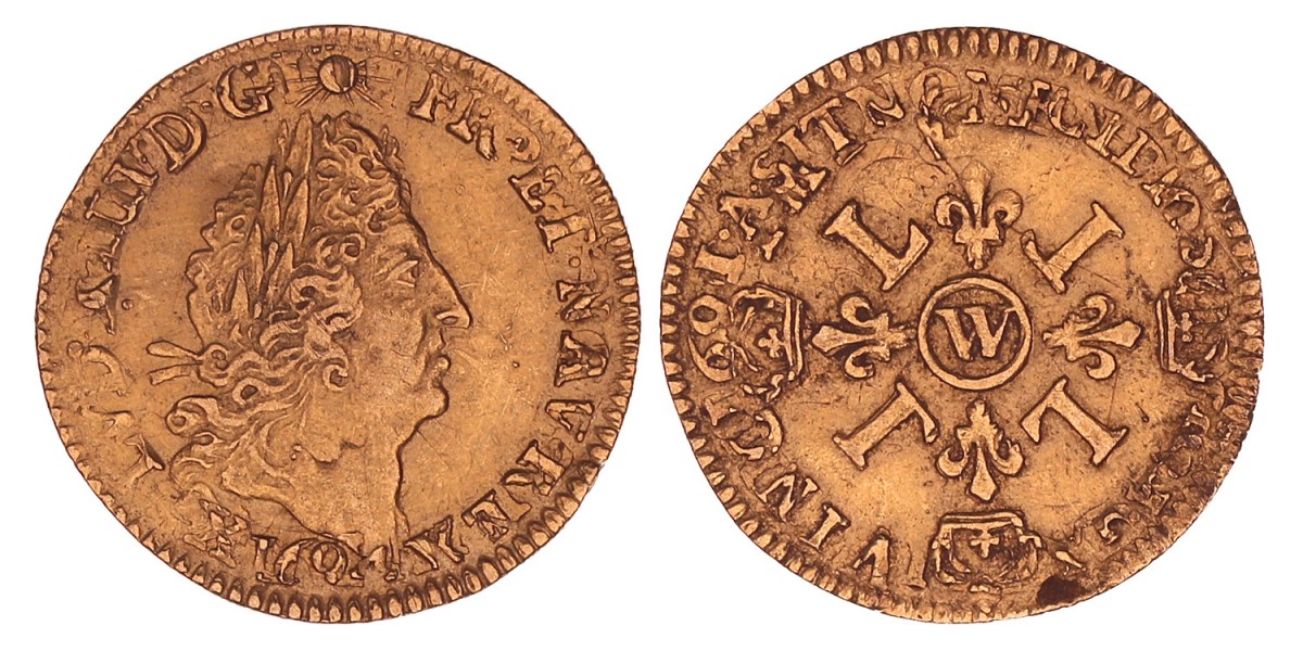 France. Louis XIV. ½ Louis d'or. 1694 W.