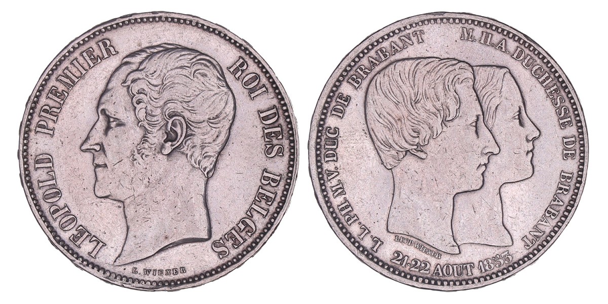 Belgium. Leopold I. 5 Francs. 1853.