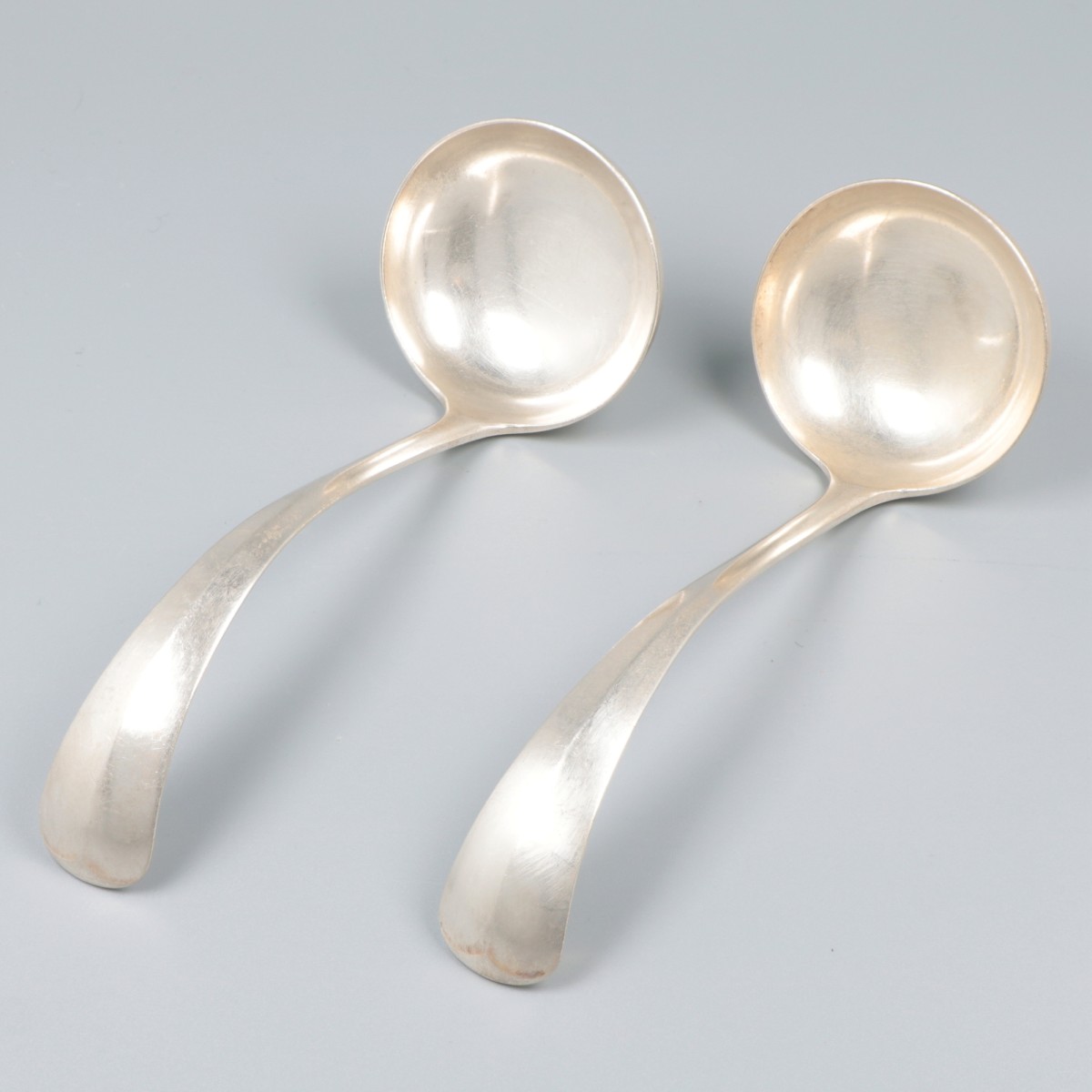 2-delige set sauslepels Haags lofje, zilver.