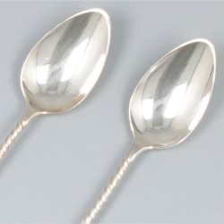 10-delige set koffielepels zilver.