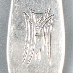 2-delige set aardappel-lepels zilver.