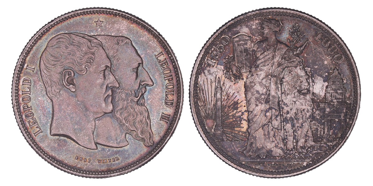 Belgium. Leopold II. 5 Francs. 1880.