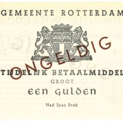 Nederland 1 gulden Noodgeld Type 1940 Rotterdam - UNC