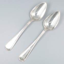 6-delige set dinerlepels zilver.