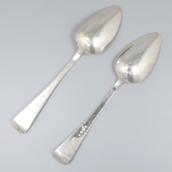 6-delige set dinerlepels Haags lofje, zilver.