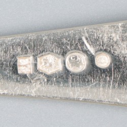 6-delige set dinerlepels Haags lofje, zilver.