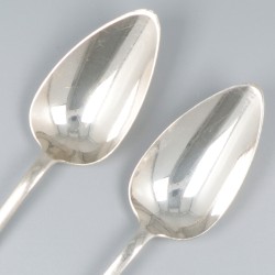 6-delige set dinerlepels Haags lofje, zilver.