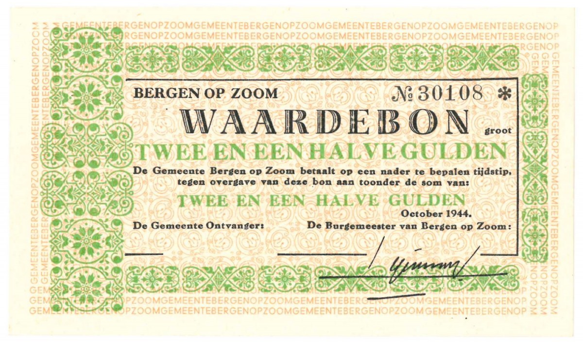 Nederland 2½ gulden Noodgeld Type 1940 Bergen op Zoom - Nagenoeg UNC