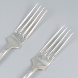 6-delige set dinervorken Haags lofje zilver.