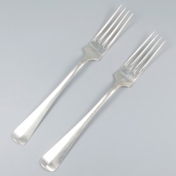 6-delige set dinervorken Haags lofje zilver.