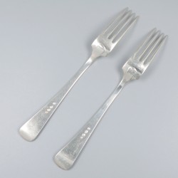 6-delige set dinervorken Haags lofje zilver.