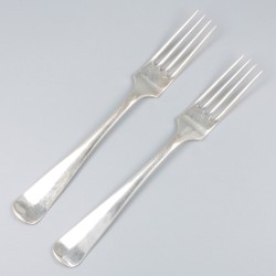 10-delige set vorken Haags lofje zilver.
