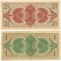 New Guinea 1 and 2½ gulden Banknote Type 1950 - Very fine -