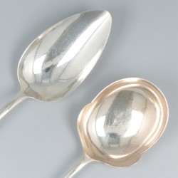 Aardappel-lepel & groentelepel Haags lofje zilver.