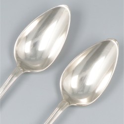 6-delige set lepels Hollands rondfilet, zilver.