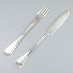 8-delig visbestek Hollands rondfilet, zilver.