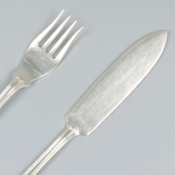 8-delig visbestek Hollands rondfilet, zilver.