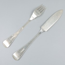 8-delig visbestek Hollands rondfilet, zilver.