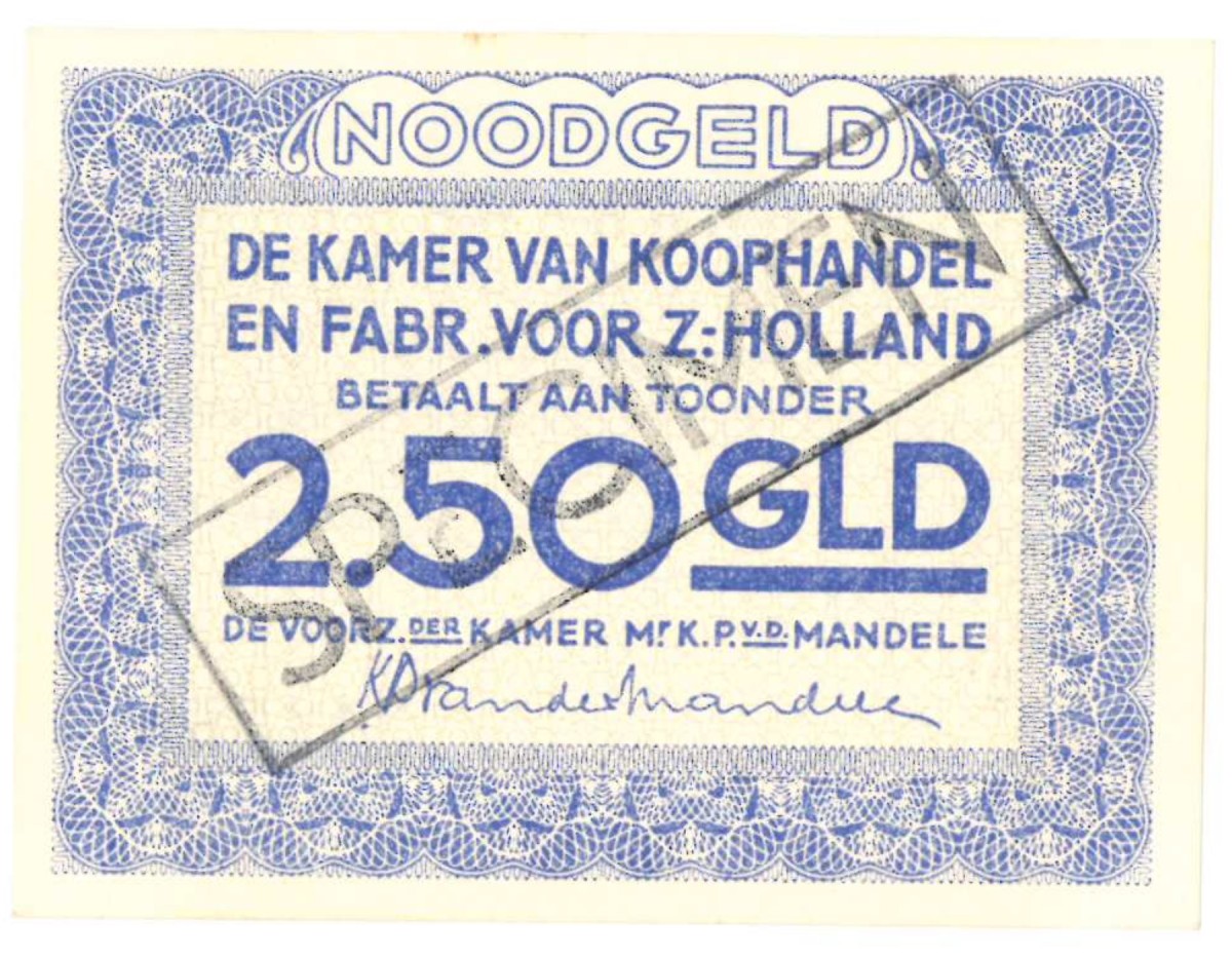 Nederland 2½ gulden Noodgeld Type 1940 Rotterdam - UNC