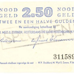 Nederland 2½ gulden Noodgeld Type 1940 Rotterdam - UNC