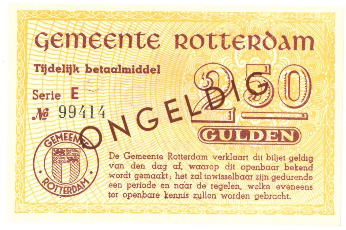 Nederland. 2½ gulden. Noodgeld. Type 1940. Rotterdam. - UNC.