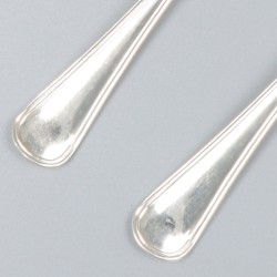 2-delige set vleeswarenvorkjes Hollands rondfilet, zilver.