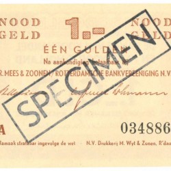 Nederland 1 gulden Noodgeld Type 1940 Rotterdam - UNC