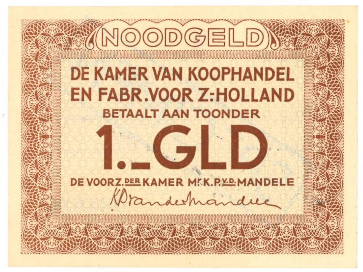 Nederland 1 gulden Noodgeld Type 1940 Rotterdam - UNC