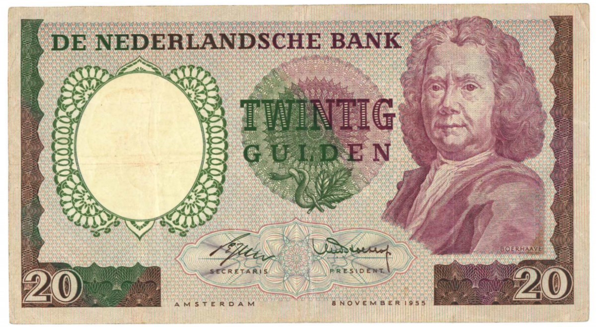 Nederland 20 gulden Bankbiljet Type 1955 Boerhaave - Fraai +
