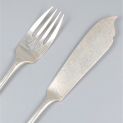 10-delig visbestek Haags lofje, zilver.