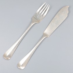 10-delig visbestek Haags lofje, zilver.
