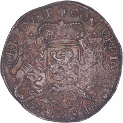 Dukaton of Zilveren Rijder West-Friesland 1674. Zeer fraai + (Zwakke slag).