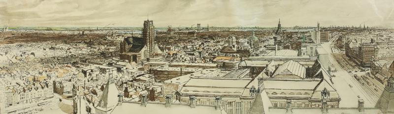 Jan Sirks (Rotterdam 1885 - 1938 Zeist), Steiger Rotterdam, gesigneerd in potlood en geannoteerd (rechtsonder), ets.