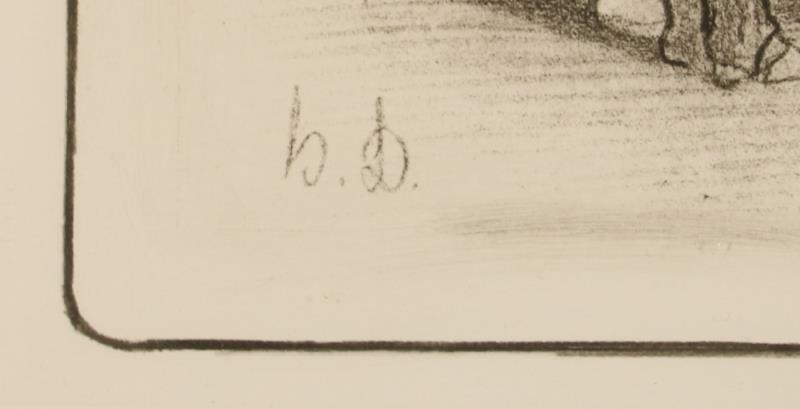 Een litho naar Honoré Daumier uit de serie "Les Gens de Médecine.