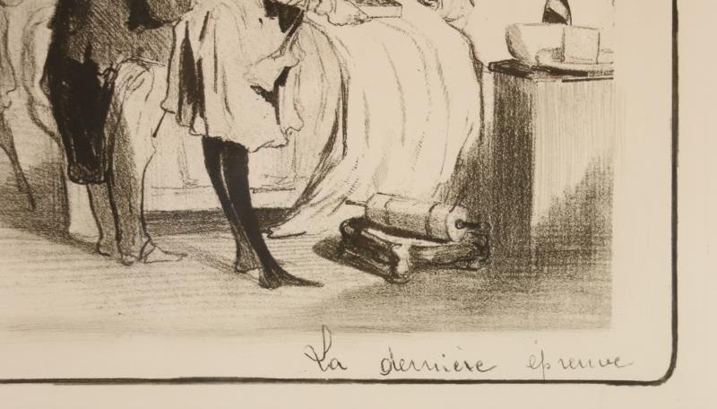 Een litho naar Honoré Daumier uit de serie "Les Gens de Médecine.