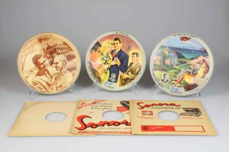 Een lot van (3) Vogue picture discs. Jaren '50. 