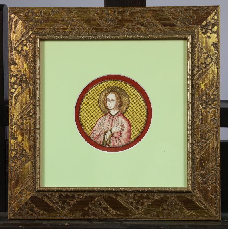 Een fragment van een kazuifel, met voorstelling van Johannes de Evangelist, 20e eeuw. 