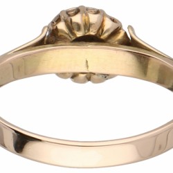 Rosegouden solitair ring, met een roos geslepen diamant - BWG 10 kt.