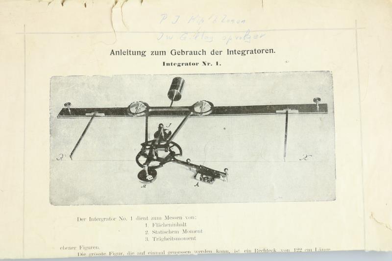 Integrator (Momentenplanimeter), mogelijk: Amsler, Schaffhausen/Zwitserland; Instr.-Nr. 670; bouwjaar rond 1880.