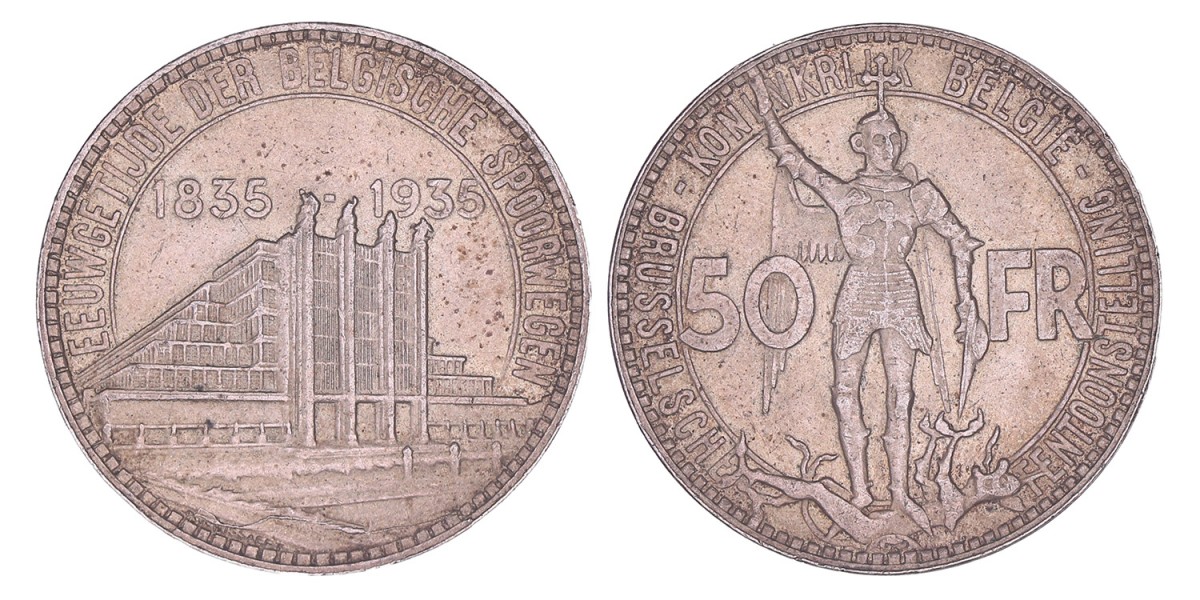 Belgium. Leopold III.  50 Francs. 1935.