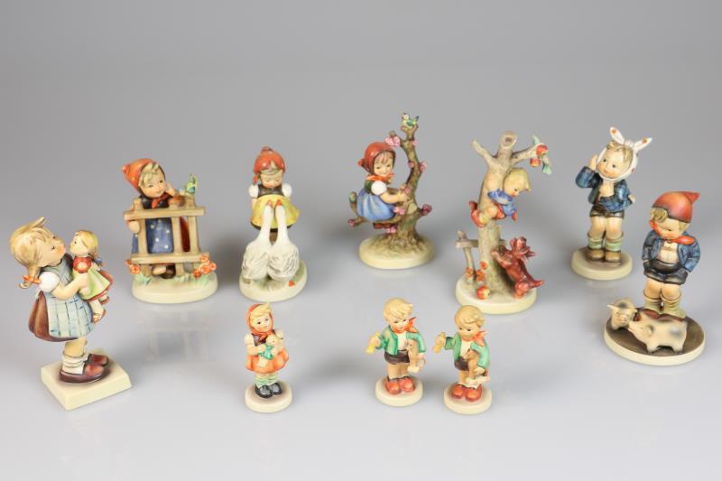 Een lot van (10) diverse Hummel figuren. Goebel, 2e helft 20e eeuw. 