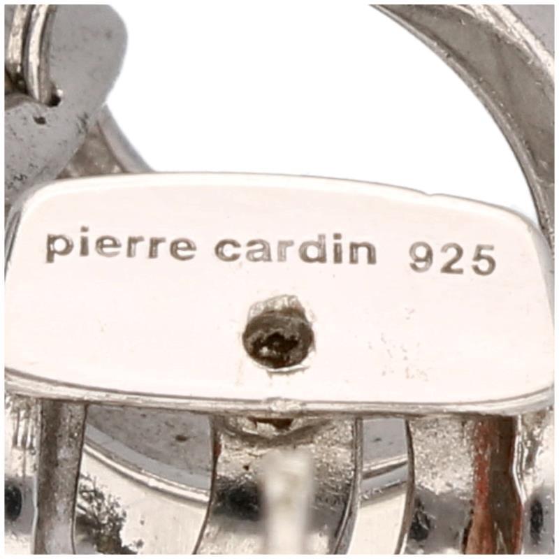 Zilveren Pierre Cardin oorbellen, zirkonia - 925/1000.