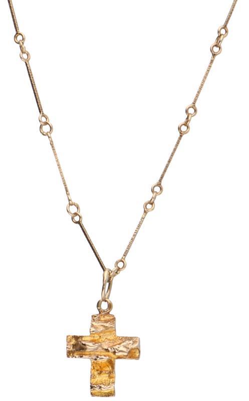 Geelgouden Lapponia Cross collier met hanger - 14 kt.