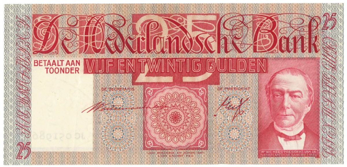 Nederland 25 gulden Bankbiljet Type 1931 Mees - Zeer Fraai