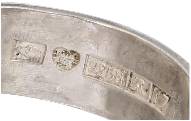 Zilveren design ring - 925/1000.