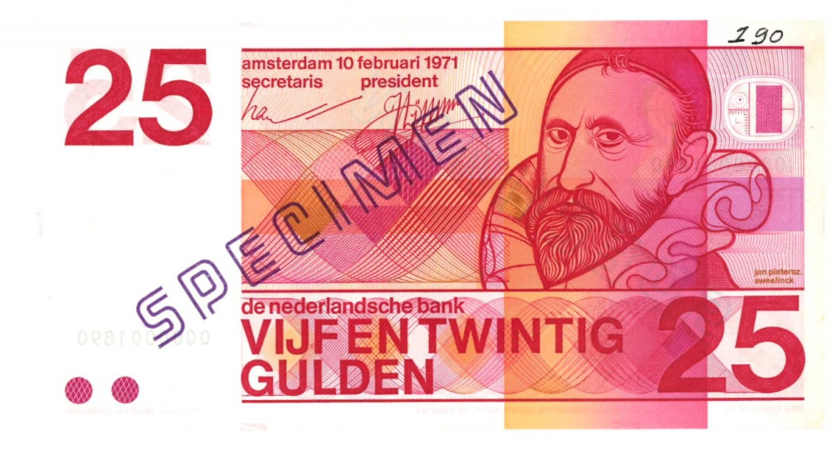 Nederland 25 gulden Bankbiljet Type 1971 Sweelinck - UNC