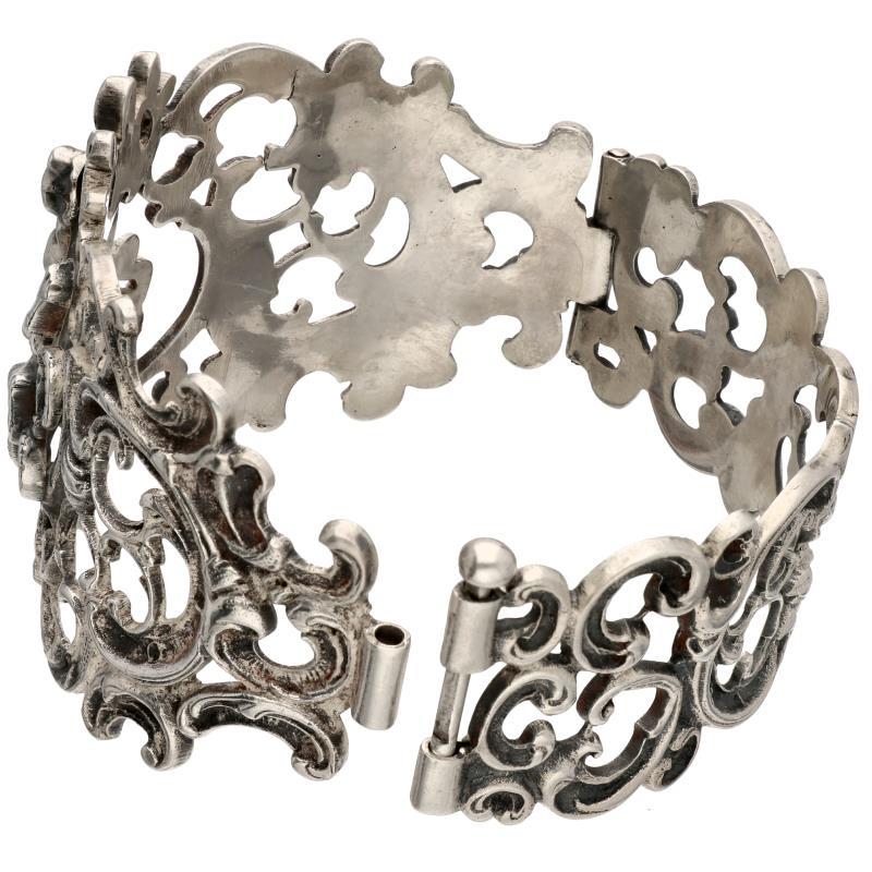 Zilveren slavenarmband met afbeelding van St. George en de draak - 925/1000.