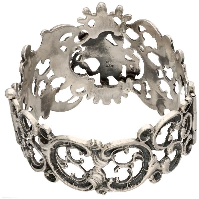 Zilveren slavenarmband met afbeelding van St. George en de draak - 925/1000.