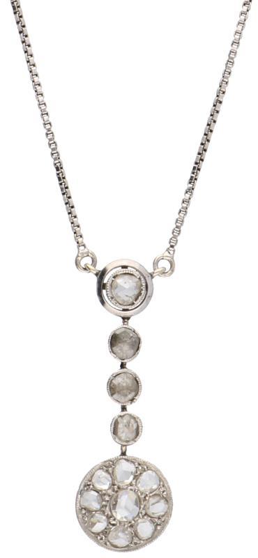 Witgouden collier, diamant - 18 kt.